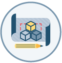 MYS-Service-and-Offering-icons_06 Icon of pencil and a 3d drawing
